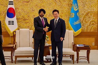 이재명 대통령, 아제이 방가 세계은행그룹(WBG) 총재 접견