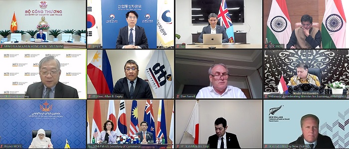 인도태평양경제프레임워크(IPEF) 장관회의 화상회의 화면 캡쳐