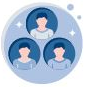 3명 사람 모양의 일러스트 아이콘
