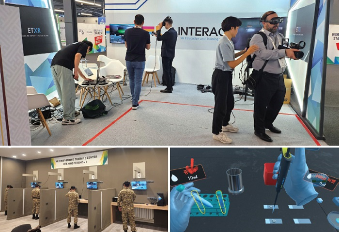 (상) GITEX(두바이) 박람회, (좌) 키르기스스탄 비상상황부 훈련, (우) IVLAB VR실습실험