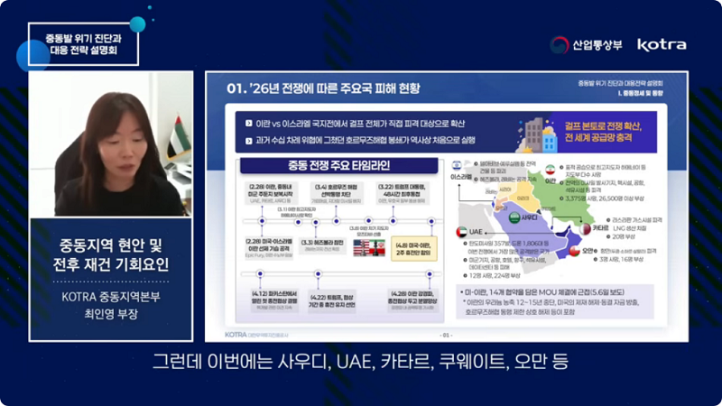 중동지역 현안 및 전후 재건 기회요인 (KOTRA 중동지역본부 최인영 부장) /