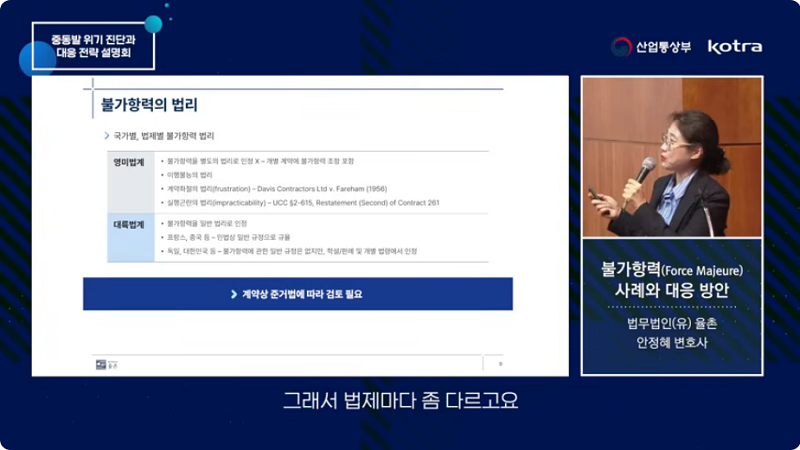 불가항력(Force Majeure) 사례와 대응 방안 (법무법인(유) 율촌 안정혜 변호사 /